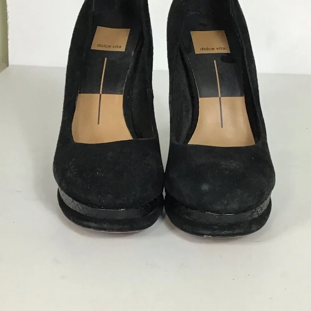 Dolce Vita women Platform Suede pumps Sz. 7.5 EUC Black Sexy Platform trendy